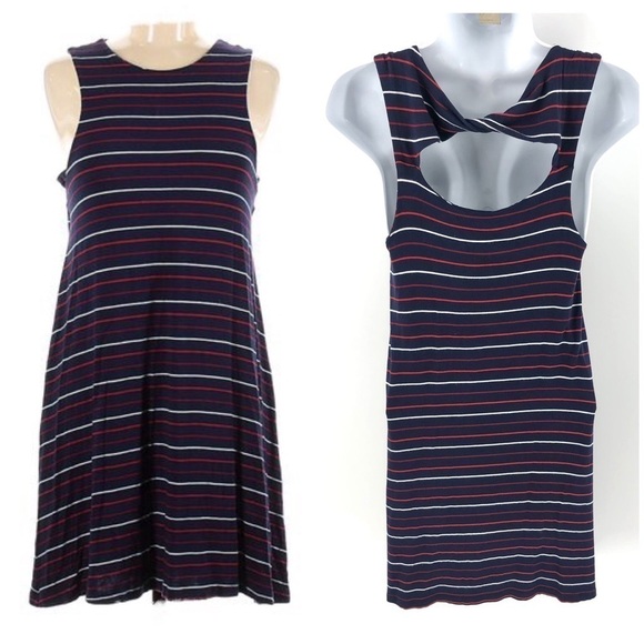 Amour Vert Collette Jersey Knit Dress Striped Stitch Fix Blue Red Size Small - Picture 1 of 10